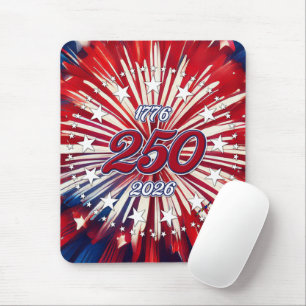 America’s 250th Birthday 1776-2026 RWB Fireworks Mouse Pad