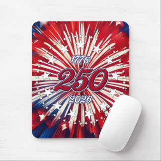 America’s 250th Birthday 1776-2026 RWB Fireworks Mouse Pad