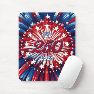 America’s 250th Birthday 1776-2026 RWB Fireworks Mouse Pad