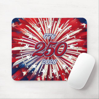 America’s 250th Birthday 1776-2026 RWB Fireworks Mouse Pad