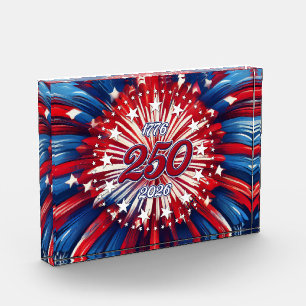 America’s 250th Birthday 1776-2026 RWB Fireworks Photo Block