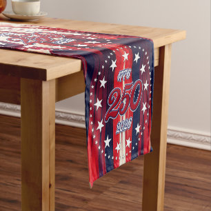 America’s 250th Birthday 1776-2026 RWB Fireworks Short Table Runner