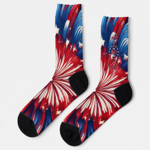 America’s 250th Birthday 1776-2026 RWB Fireworks Socks