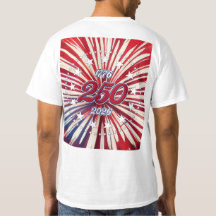 America’s 250th Birthday 1776-2026 RWB Fireworks  T-Shirt