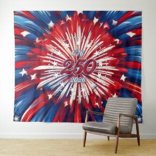 America’s 250th Birthday 1776-2026 RWB Fireworks Tapestry