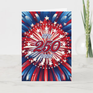 America’s 250th Birthday 1776-2026 RWB Fireworks Thank You Card