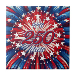 America’s 250th Birthday 1776-2026 RWB Fireworks Tile