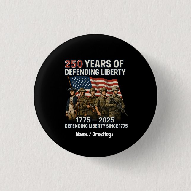 America’s 250th Birthday US Flag Military Parade  1 Inch Round Button (Front)