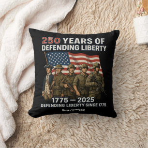 America’s 250th Birthday US Flag Military Parade  Throw Pillow