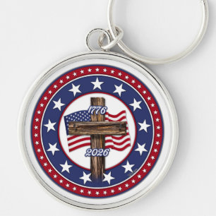 America’s 250th Birthday With Rugged Cross Keychain