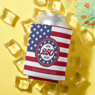 America’s 250th Birthday With USA Flag Can Cooler