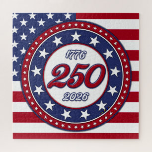 America’s 250th Birthday With USA Flag Jigsaw Puzzle