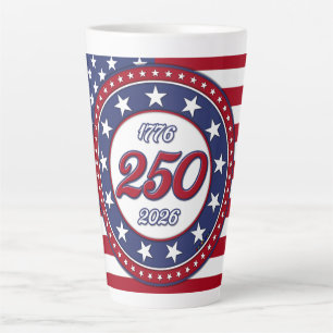 America’s 250th Birthday With USA Flag Latte Mug