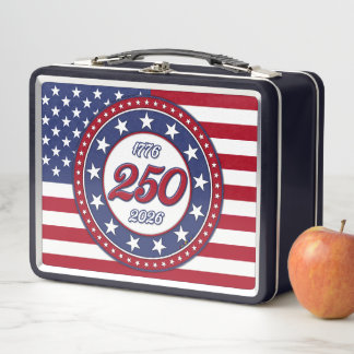 America’s 250th Birthday With USA Flag Metal Lunch Box