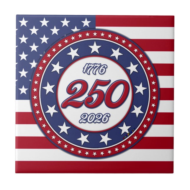 America’s 250th Birthday With USA Flag Tile (Front)