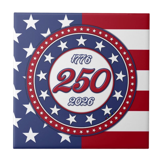 America’s 250th Birthday With USA Flag Tile (Front)