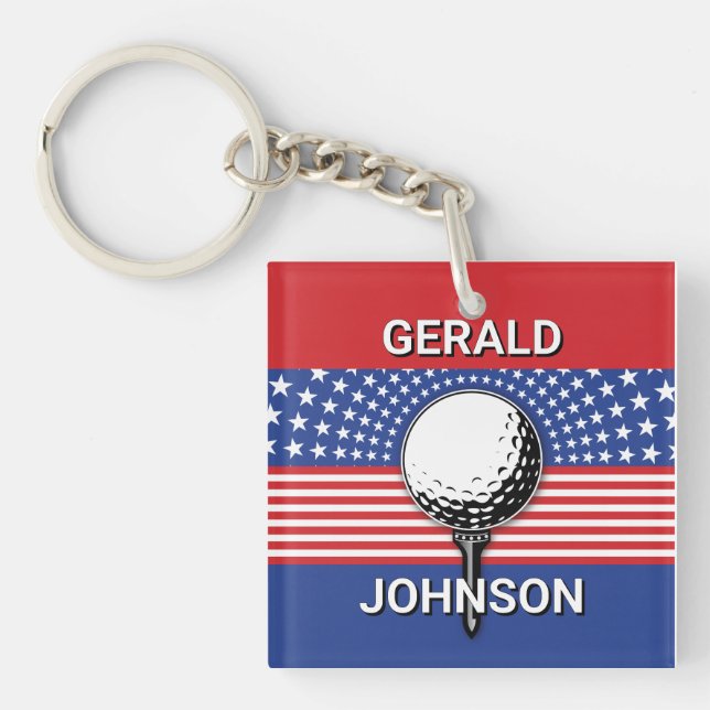America’s Patriotic Golf Design Keychain (Front)