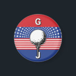 America’s Patriotic Golf Design Magnet<br><div class="desc">Americas Patriotic Golf Design by Edward Eksi,  Easy modification of TEXTS for your needs.</div>