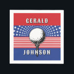 America’s Patriotic Golf Design Napkin<br><div class="desc">Americas Patriotic Golf Design by Edward Eksi,  Easy modification of TEXTS for your needs.</div>