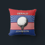 America’s Patriotic Golf Design Throw Pillow<br><div class="desc">Americas Patriotic Golf Design by Edward Eksi,  Easy modification of TEXTS for your needs.</div>