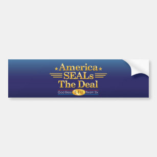 America SEALs The Deal_God Bless Team Six Bumper Sticker