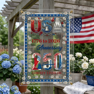 America Semiquincentennial 1776-2026 USA 250 Years Acrylic Sign