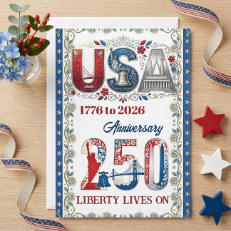America Semiquincentennial 1776-2026 USA 250 Years Holiday Card