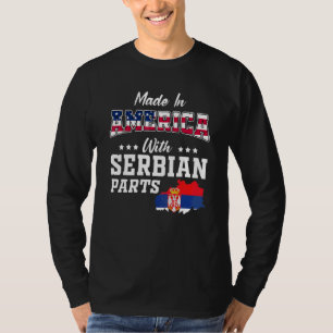 America Serbian Parts Serbia Map Usa Flag Ancestry T-Shirt
