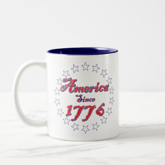 America-since 1776 Two-Tone coffee mug (Left)