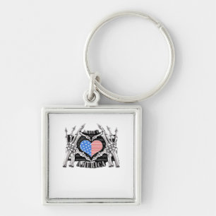 America Skeleton Hands Keychain