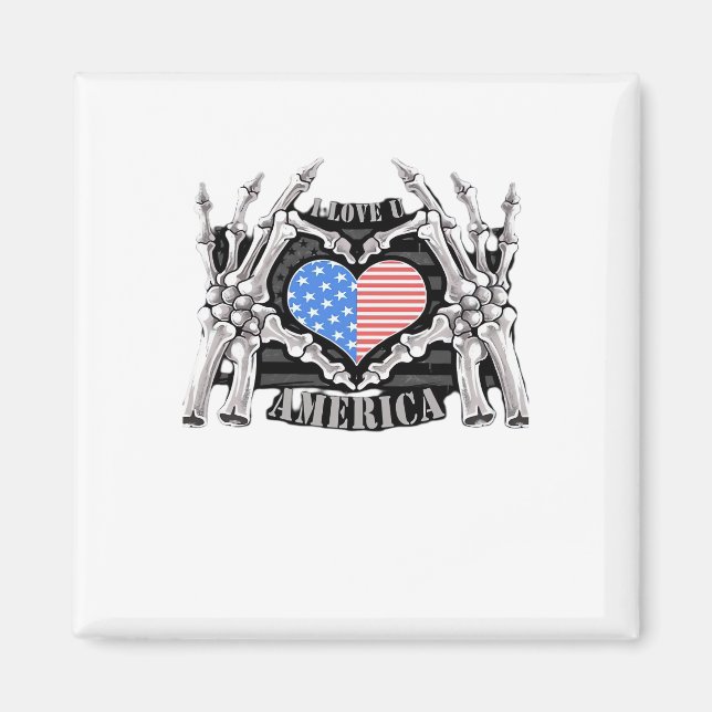 America Skeleton Hands Magnet (Front)