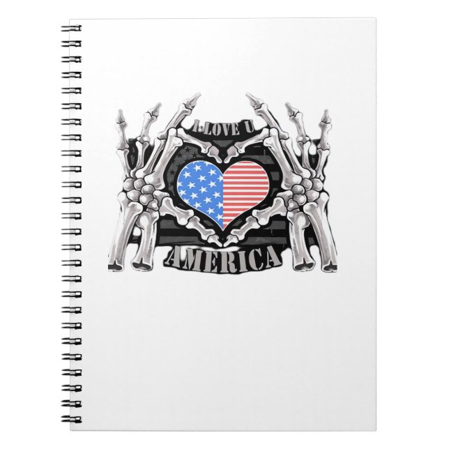 America Skeleton Hands Notebook (Front)