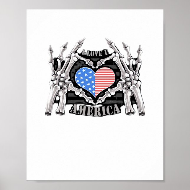 America Skeleton Hands Poster (Front)