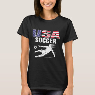 America Soccer Lovers Jersey Usa Flag Support Foot T-Shirt