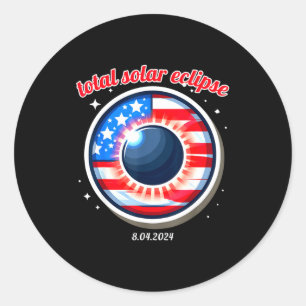 America solar eclipse texas 4.8.24 total solarAmer Classic Round Sticker