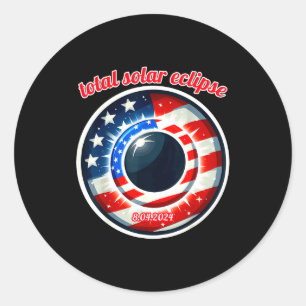 America solar eclipse texas 4.8.24 total solarAmer Classic Round Sticker