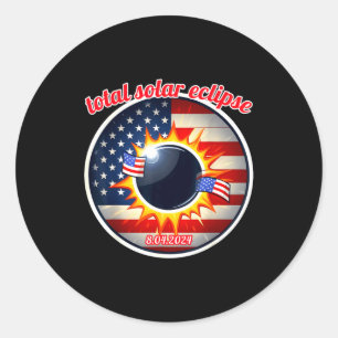 America solar eclipse texas 4.8.24 total solarAmer Classic Round Sticker