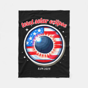 America solar eclipse texas 4.8.24 total solarAmer Fleece Blanket