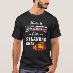 America Sri Lankan Parts Sri Lanka Map USA Flag An T-Shirt
