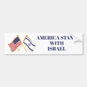 America Stand With Israel Freedom Flag Bumper Sticker