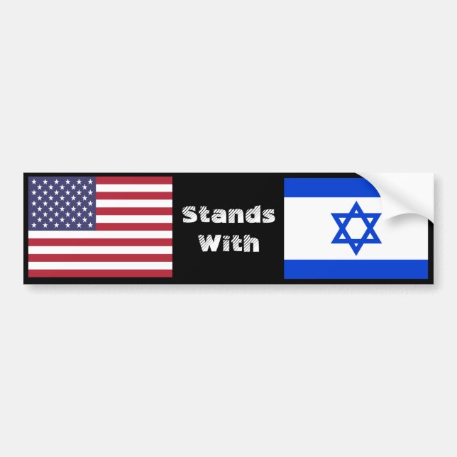 America Stands With Israel Bumper Sticker (Front)