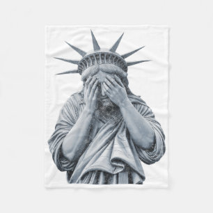America Statue Of Liberty Cry Funny Meme Men Women Fleece Blanket