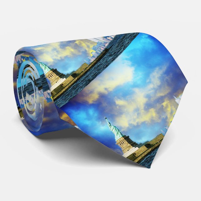America, Statue Of Liberty, Neck Tie (Rolled)
