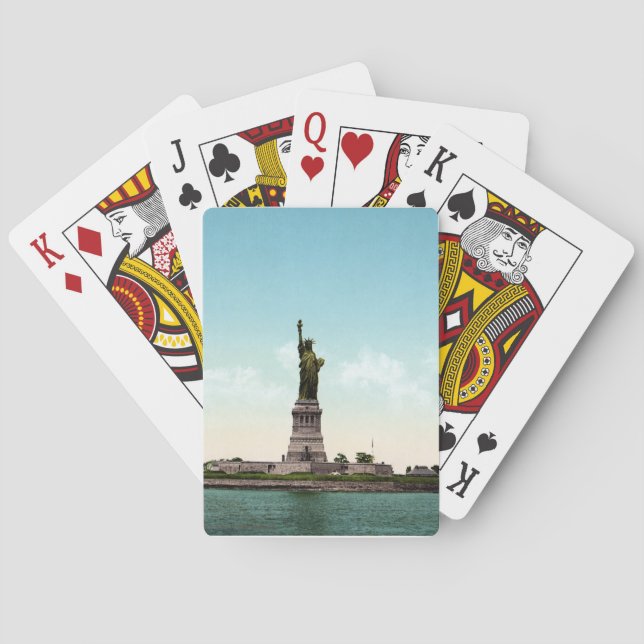 America Statue of Liberty, vintage 1920s New York Playing Cards (Back)