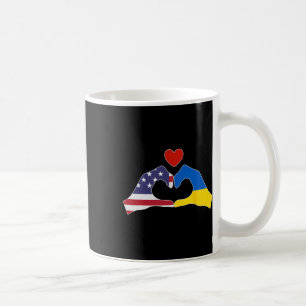 America Support Ukraine Love Heart Friendship  Coffee Mug