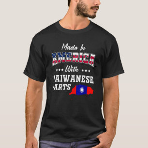 America Taiwanese Parts Taiwan Map Usa Flag Ancest T-Shirt