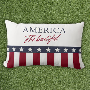 America The Beatiful Patriotic Lumbar Pillow