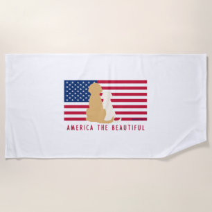 America the Beautiful Dog Bath or Beach Towel