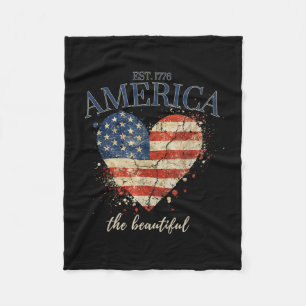 America the beautiful independence day patriotic fleece blanket