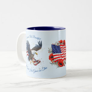 America the Beautiful Patriotic Mug Eagle Flag